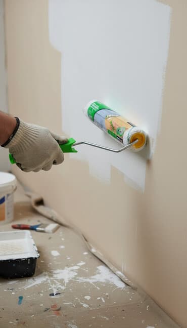 поклеить обои: Малярный валик с ручкой для фасадных и внутренних работ — 1