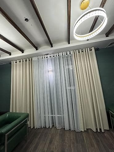 Комплект штор, С тюлем в комплекте, Готовое изделие, Для зала