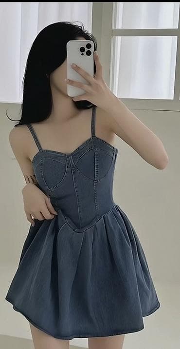 Джинсовое мини‑платье на бретелях оригинальная ZARA - Материал