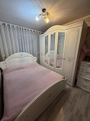 чехлы на стулья: Спальный гарнитур, Б/у, Двуспальная кровать, Белоруссия, МДФ, Самовывоз, цвет - Белый — 1