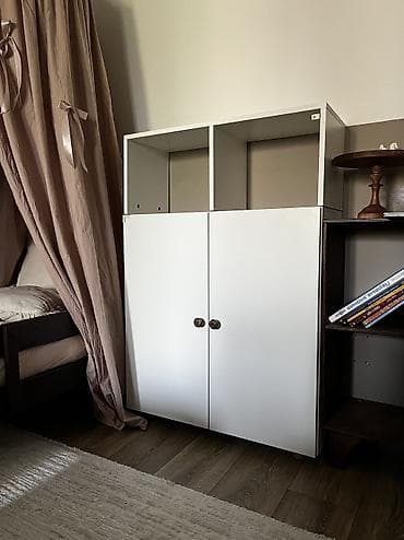 Кийимге кам көрүү жана сактоо: Компактный белый шкаф Монтессори для одежды/детской комнаты. - — 1
