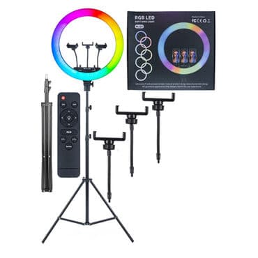 освещение для фото: 🟢 кольцевая rgb лампа mj-18 (45см) с пультом бишкек кольцевая селфи — 1