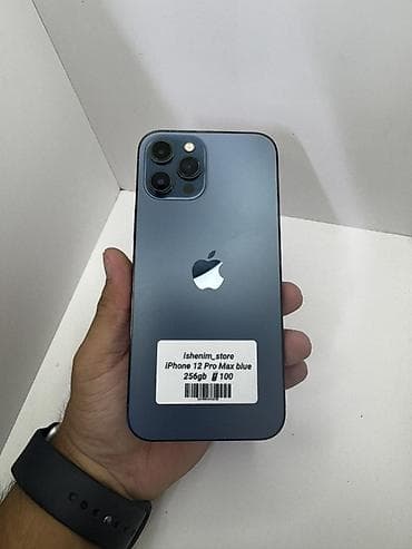 IPhone 12 Pro Max, Б/у, 256 ГБ, Pacific Blue, 100 %