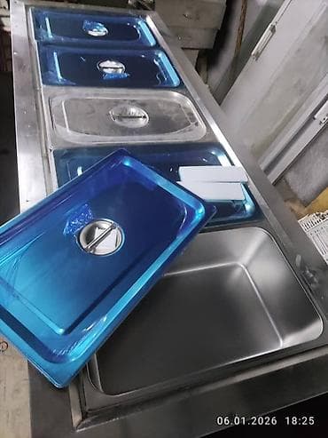 Кафелер, ресторандар үчүн: Электрическая мармита (линия раздачи) из нержавеющей стали на 5 — 5