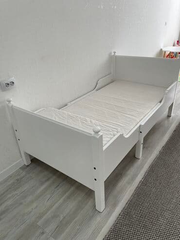 кровать икеа: Детская односпальная кровать, Б/у, Для девочки, Для мальчика, С матрасом, Дерево, Самовывоз — 1