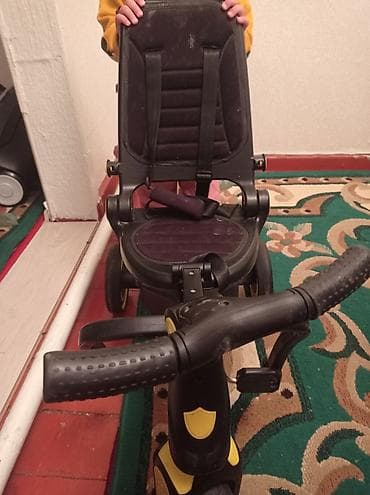 детская коляска с куклой: Детский трёхколёсный велосипед-трансформер с родительской ручкой — 2