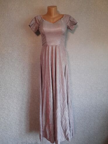 выпускные платья с открытой спиной: Вечернее платье в пол: - Цвет: пудрово‑розовый/шампань. - Верх — 7