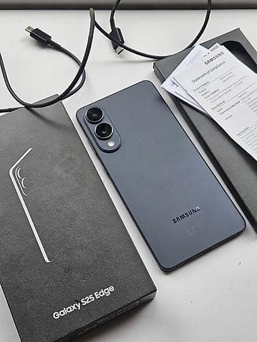 google fold: Samsung Galaxy S25 Edge, Новый, 256 ГБ, цвет - Черный, 2 SIM, eSIM — 4