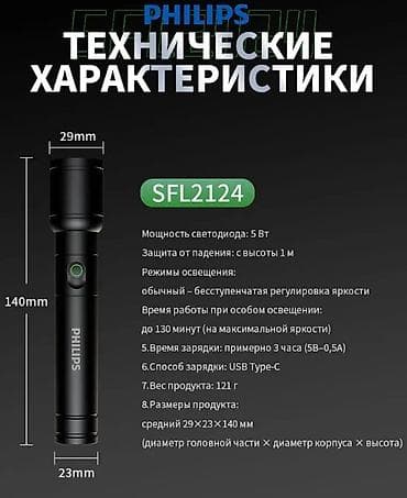 30: Philips SFL2124 светодиодный фонарь с телескопическим зумом, 250 — 7