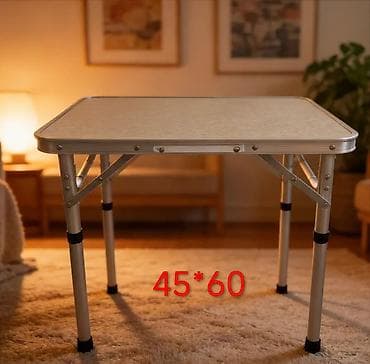 stol: Складной походный стол, Новый, Другой материал, цвет - Серебристый — 1