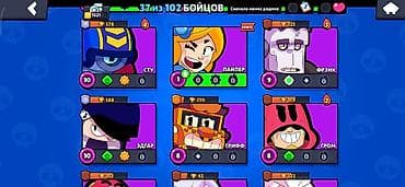 new xbox one: Аккаунт Brawl Stars Основное: - Трофеи: 7521 - Бойцы: 37 из 102 - — 1