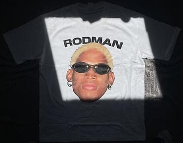 Жеке буюмдар: Футболка с крупным принтом и надписью “RODMAN”. - Цвет: белый - Крой — 1