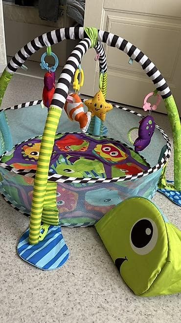 Игровые манежи: Развивающий детский игровой коврик‑манеж «Черепашка» с дугами и — 2