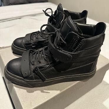 Мужская обувь: Высокие кеды/кроссовки Giuseppe Zanotti, полностью чёрные. - Верх — 2