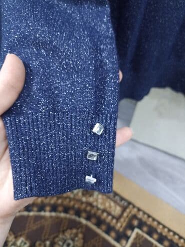 шерстяные кофты женские больших размеров: Кофта, Новогодний принт, Италия, M — 3