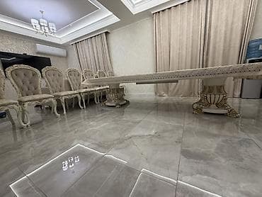 Офисная мебель: Роскошный обеденный стол в классическом стиле. - Форма: прямоугольная — 4