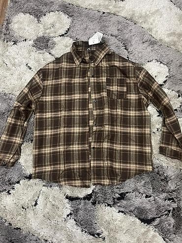 Рубашка в клетку с длинным рукавом. - Цвет