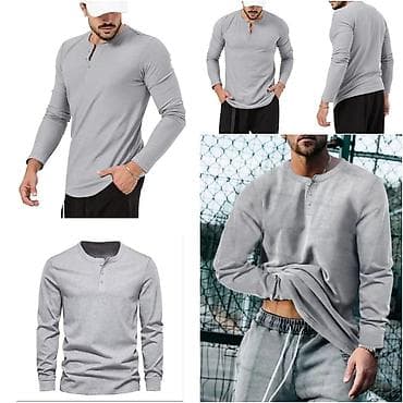 белый брюки: Новая мужская футболка с длинным рукавом, серая. Размер XXXL (54-56) — 1