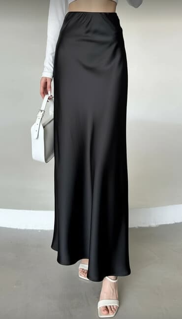 Юбка, Модель юбки: Трапеция, Макси, Атлас, По талии