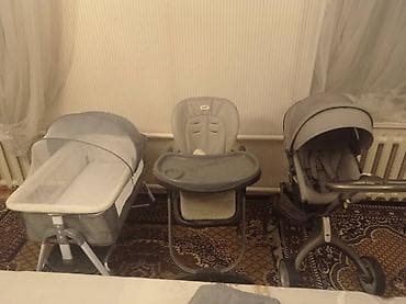 Детский набор для ухода и развития: 1) Колыбель-люлька серого цвета - at lalafo.kg Детский набор для ухода и развития: 1) Колыбель-люлька серого цвета -