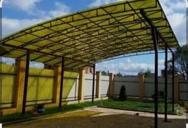 садовые навесы: Навес, Арочный, Металл, Поликарбонат, Установка — 4