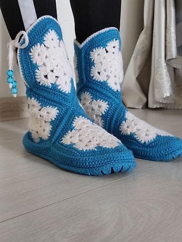 голубые: Домашние тапочки, 38.5, Новый, цвет - Голубой, Самовывоз — 10