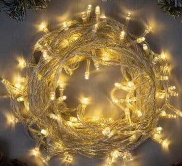 уличный прожектор на столб: Размер 10 метров Кол-во лампочек 100 шт Использование Улица Провод — 5