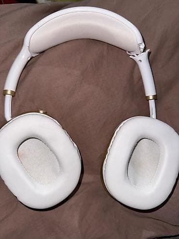 ремонт наушников: Наушники (стиль AirPods Max) бело-золотые + чехол — На запчасти / — 5