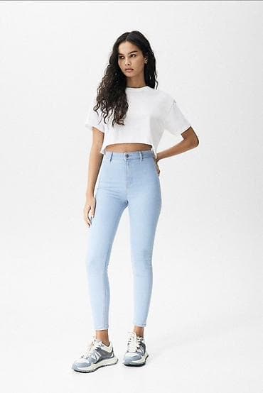 Джинсы, Скинни, PULL&BEAR, Турция, Высокая талия, Стрейч, S, M