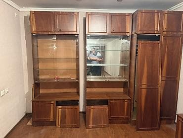 Шкафы: Стенка-шкаф, Тип стенки-шкафа: Модульная, Для зала, Б/у, Особенности: С отделением под телевизор — 1