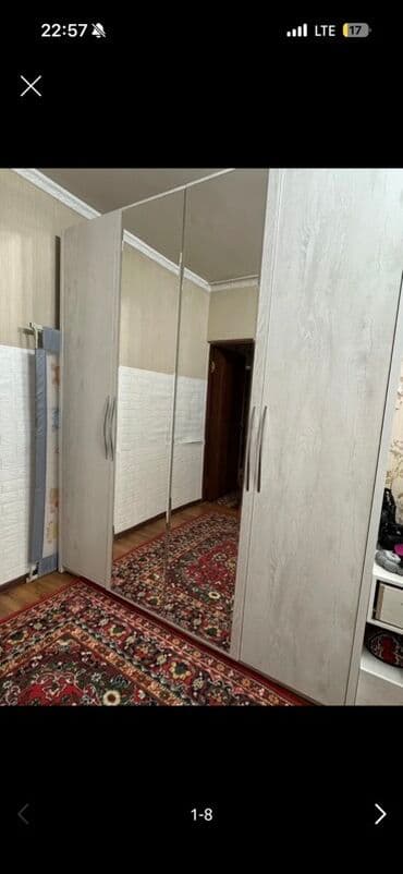 Спальный гарнитур, Б/у, Двуспальная кровать, Комод, Шкаф, Кыргызстан, Дерево, Самовывоз, Платная доставка, цвет - Белый