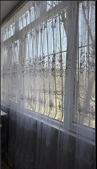 ванные шторы: Тюль на окно 2 штуки 3 метра высота 260 - Материал: легкая — 1