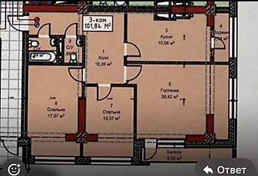 jack 4: Строится, 3 комнаты, 101 м² — 7