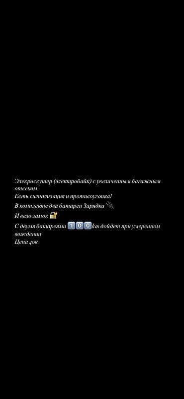 элэктро: Электроскутер (электробайк) с увеличенным багажным отсеком Есть — 6