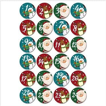 Модемы и сетевое оборудование: Наклейка Набор наклеек – 24 штуки 🎅❄️ Красочные круглые наклейки с — 1