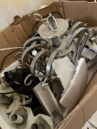 потолочные люстры бишкек: Потолочная люстра с несколькими изогнутыми металлическими рожками — 1