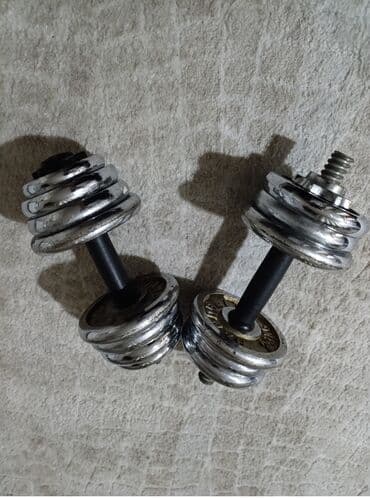 гантели переменного веса: Разборные гантели (пара), хромированные. 20 кг.Район Салиева — 3