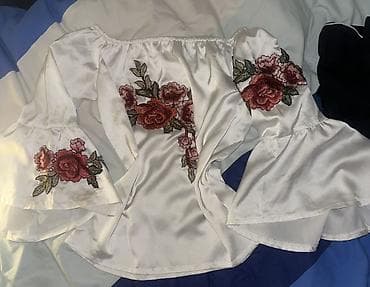 атласный топ: Надевала один раз на праздник Состояние отличное Белая атласная — 1