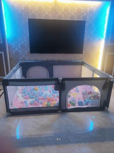 Детские игровые манежи с защитной сеткой Размер 1.5х1.8 м at lalafo.kg Детские игровые манежи с защитной сеткой Размер 1.5х1.8 м