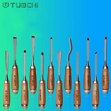 мурской кийим: Набор стамесок для резьбы по дереву TUOCHI — 12 предметов в рулонном — 8