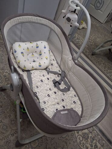 Парты: Люлька, Б/у, Колыбель, Металл, цвет - Серый — 2