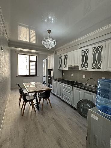 osh flat: 3 комнаты, 10 мкр Риэлтор, Без животных, от 6 месяцев, С мебелью полностью — 1