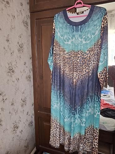 baggy джинсы: Платье женское свободного кроя с длинным рукавом. - Длина: миди/макси — 1