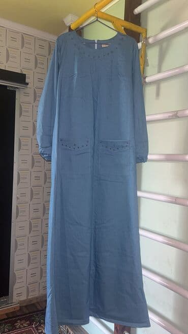 льняное платье халат: Новое платье На 48 р Ткань : тонкая джинса В отличном состоянии — 1