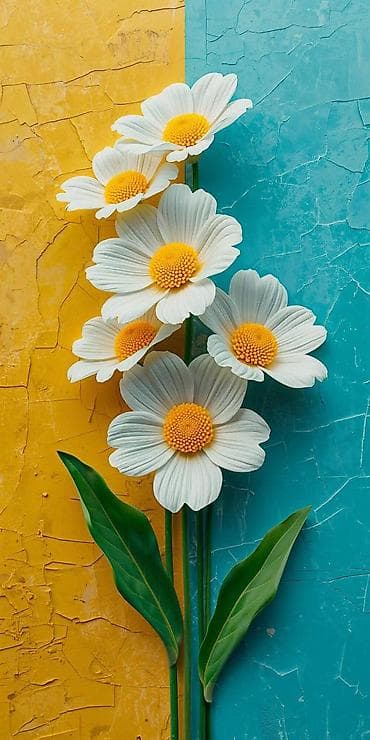 deco mesh: Декоративный постер с изображением ромашек - Вертикальный арт-постер — 1