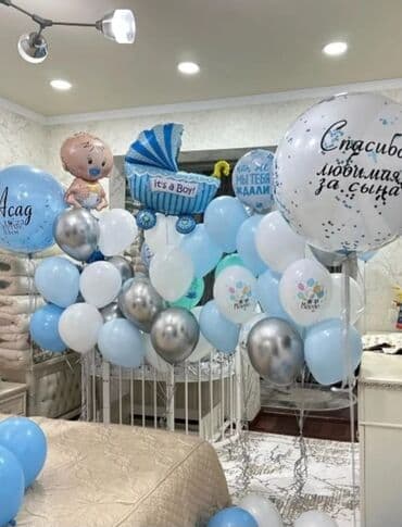 Шары геливые Шарики на заказ Выписка из роддома День рождения Юбилей