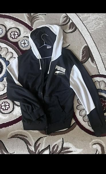 зипка худи: Мужская толстовка, L, Стандарт, Puma, Б/у, цвет - Черный, Бесплатная доставка — 1