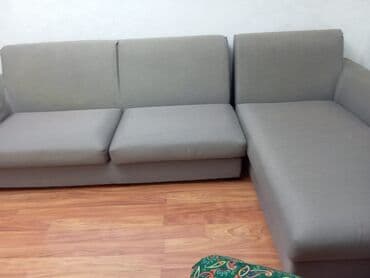 перетяжка мебели на дому цена: Диван модульный Цвет: серый Размер: длинна:3 метра, ширина: 1метр — 2