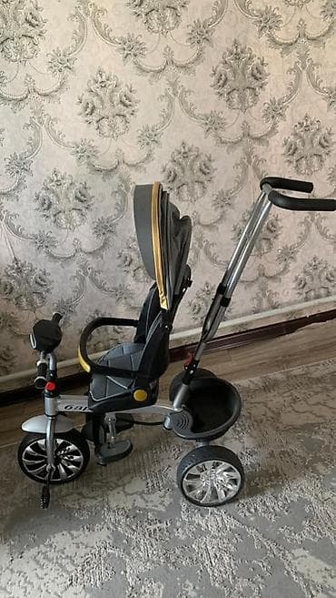 Детский трёхколёсный велосипед с родительской ручкой и козырьком - at lalafo.kg Детский трёхколёсный велосипед с родительской ручкой и козырьком -
