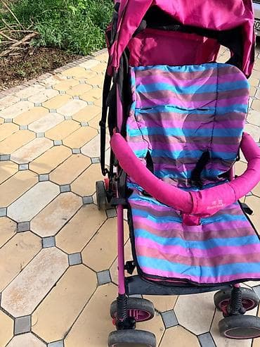 Коляски: Прогулочная коляска-трость Hopeshbaby, розово-малиновая с яркой — 1